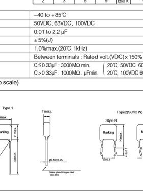 诚广鑫  ECQV 0.1UF 100V 脚距5MM  薄膜电容 进口全新原装