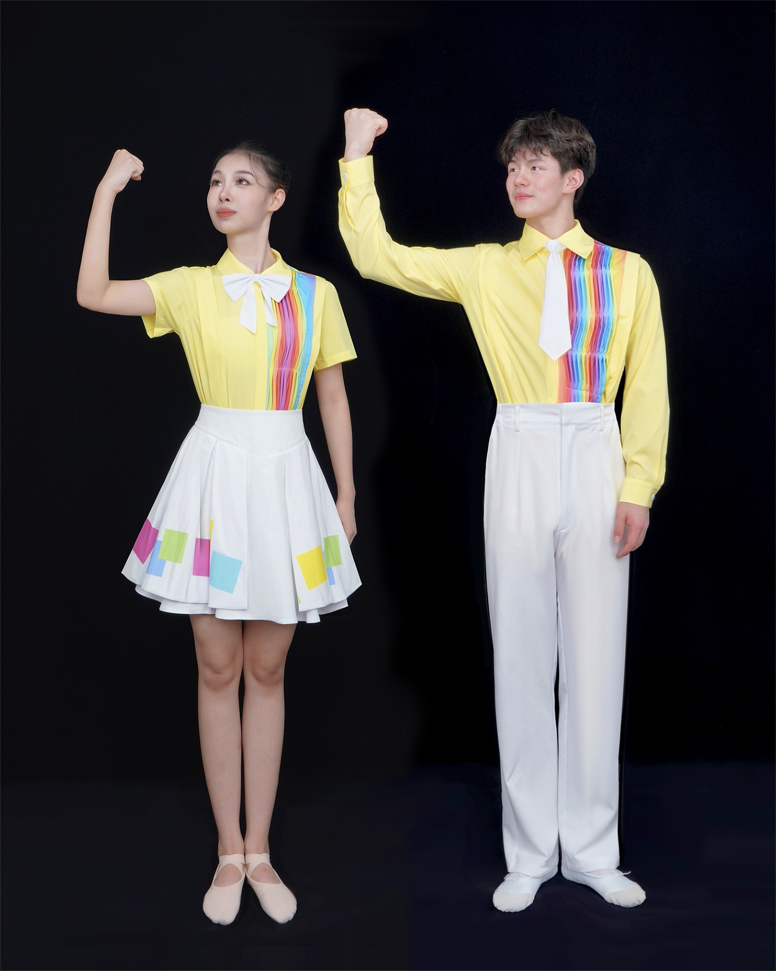 租赁舞蹈舞云青春黄色款演出服舞台学生款表演服装出租xw-4047