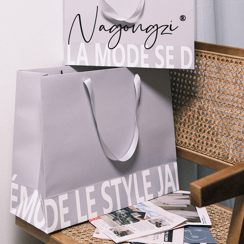 服装店手提袋苏小袋ins风灰色