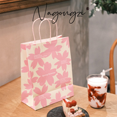 粉色樱花烘焙手提袋甜品打包袋定制面包蛋糕袋牛皮纸袋礼品袋纸袋