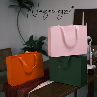 无腰线手提袋彩色纸袋印logo服装店纸袋化妆品包装盒购物袋礼品袋