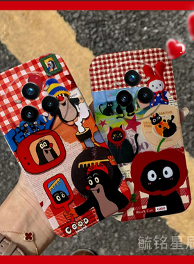 适用oppo真我14手机壳12pro+新款v11可爱10猫咪gt7pro卡通neo7se鼬鼠6红色5透明3硅胶的v60s创意高级感ins风