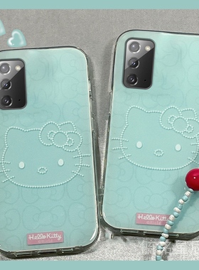 适用三星note20ultra手机壳note10十新款20ultra蓝色KT猫a56可爱9带挂绳的a54软硅胶HelloKitty女生a70高级感