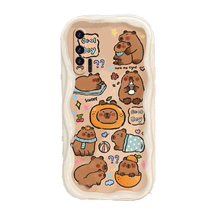 新款可爱卡皮巴拉适用华为nova5Pro手机壳nove6硅胶4g全包5g带支架的nowa6SE奶油纹nova4卡通3小众4e高级感3i