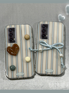 新款蓝色条纹适用华为honor荣耀MagicVs2折叠屏RSR手机壳V2立体VPurse公仔Vs至臻版V折叠款蝴蝶结透明硅胶的