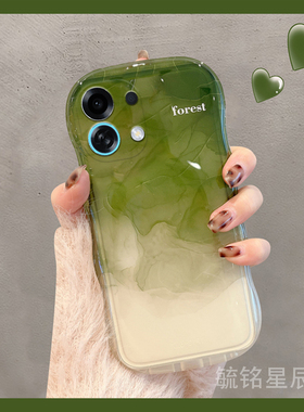 适用oppok13turbo手机壳k11新款k12s渐变k12晕染k12x绿色k10pro韩风k10x波浪边k9s透明的k7x硅胶k5简约高级感