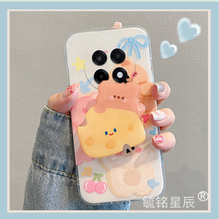 适用一加ace5手机壳ace3pro新款2可爱13奶酪小熊12带支架的11透明10软硅胶9防摔8情侣7小众卡通创意卡通全包