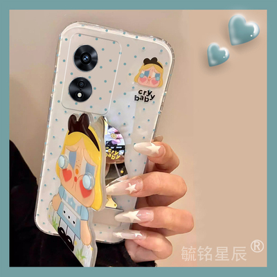 适用oppoa93手机壳a97新款a93s波点a96哭娃a95带支架的a92s防摔a91韩系ins高级感a83趣味a79情侣a77超火a73套