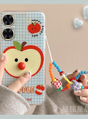 新款可爱蓝色格子苹果适用华为麦芒20手机壳11立体10SE带挂绳的9透明8特别7硅胶套6防摔5荣耀note10智选A20女