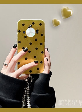 新款ins黑色波点适用华为honor荣耀X50i+手机壳x50GT透明X40竞速版X30黄色i硅胶的X20SE简约X10max腕带十小众