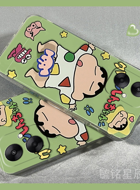 新款绿色蜡笔小新适用小米redmi红米13c手机壳12旋转13r解压10透明的9硅胶套10XPro情侣8防摔7/6/4/A/X/C卡通