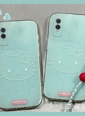 适用vivoy76s手机壳y52s/y73新款y70s蓝色KT猫y35可爱y33s带挂绳的y31软硅胶HelloKitty女生y9s高级感y7s网红