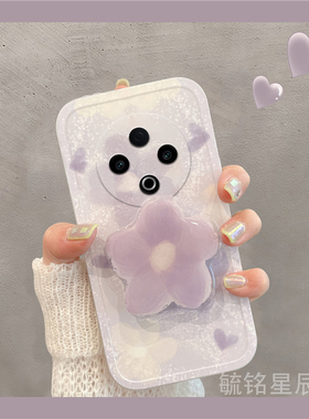 适用vivoy500手机壳y300pro/y200gt新款y100i紫色y100+/c/t晕染y97十y93s花朵y85透明y83硅胶y81s带支架的y79