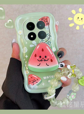 适用小米redmi红米note15pro手机壳note14pro+新款13夏季12t西瓜12turbo绿色11tpro十11e手腕带11r带支架的10