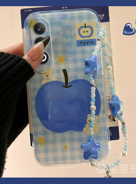 适用oppok12手机壳k11x新款k12plus蓝色k10pro活力版k7小熊k9s带挂绳k3小众的k5可爱k1情侣硅胶防摔全包透明