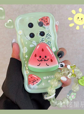适用华为mate60pro手机壳p30新款20pro夏季9西瓜10绿色p70手腕带70硅胶30e透明60带支架nova12情侣pura80pro