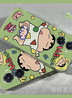 新款绿色蜡笔小新适用vivoY77手机壳Y77e旋转t解压Y75透明的Y73硅胶套Y70情侣Y71防摔Y76卡通t趣味Y67搞怪Y66