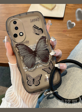 波浪边新款透明黑色蝴蝶适用华为nova13手机壳13pro带支架的12活力版12ultra手环11se女10气囊9情侣8全包7套6