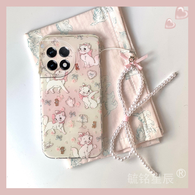 适用一加13手机壳ace3可爱ace2pro粉色12玛丽猫3v竞速版2v带挂绳的11小碎花10pro女生9r透明9rt新款8超火8t/7