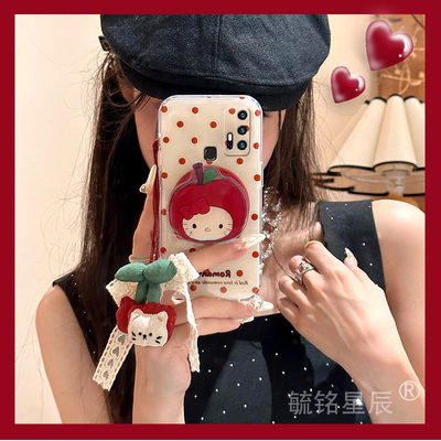 新款韩系红色樱桃适用vivoZ6手机壳Z5带支架的U3挂件Z5i透明Z3硅胶的Z3i可爱kt猫Z1波点Z1i高级感T2网红T1女x