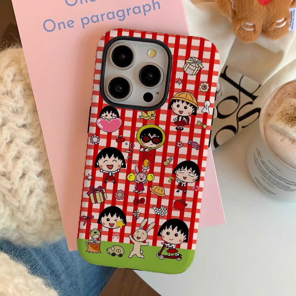 晱晱樱桃小丸子二合一适用苹果15手机壳iPhone13Promax菲林华为P70防摔小米14磨砂液态12简约11不撞OPPO/VIVO