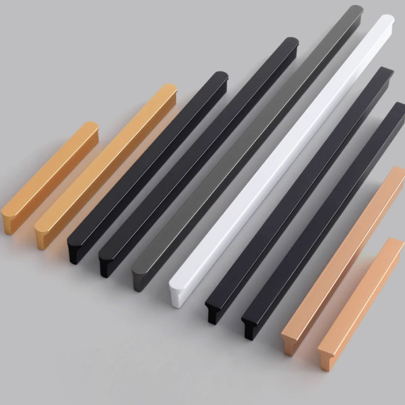 轻奢风加长黑色柜门五金配件