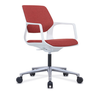 白色办公椅培训会议椅中背职员椅升降转椅人体工学椅家用电脑椅