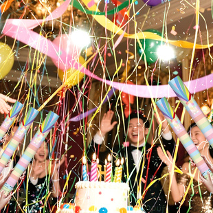 流星雨礼炮彩带丝带生日派对结婚礼拍照道具活动庆典运动会喷花筒