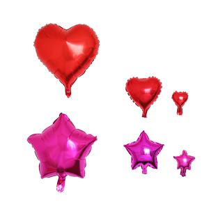 5寸五角星星10寸心形爱心铝膜气球婚房装饰结婚生日派对场景布置