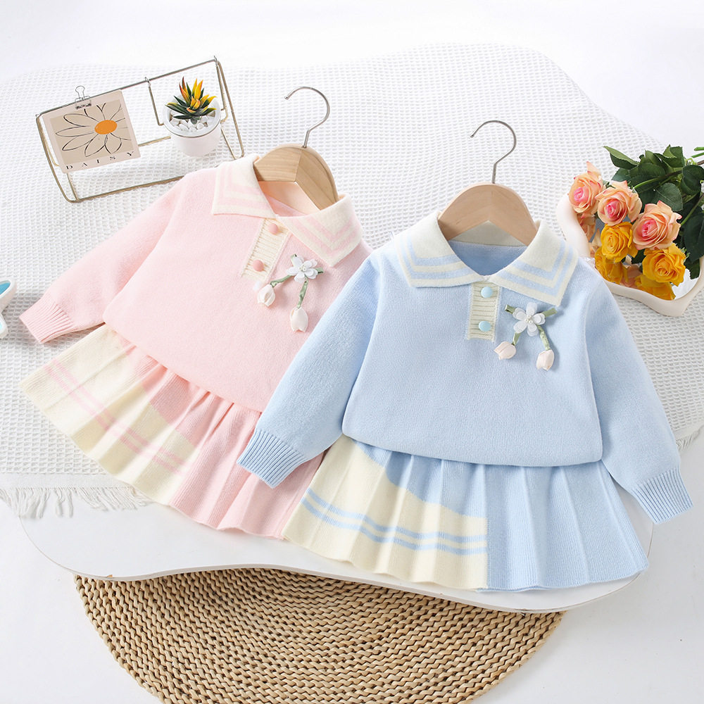 女童毛衣套裙秋冬新款学院风反领拼色针织套装韩版女宝时尚公主裙,童装/婴儿装/亲子装,毛衣/针织衫,淘宝优惠券,粉丝福利购,淘宝优惠卷