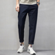 韩版 潮流修身 男裤 休闲裤 薄款 男士 直筒弹力春夏季 纯棉九分裤 小脚裤