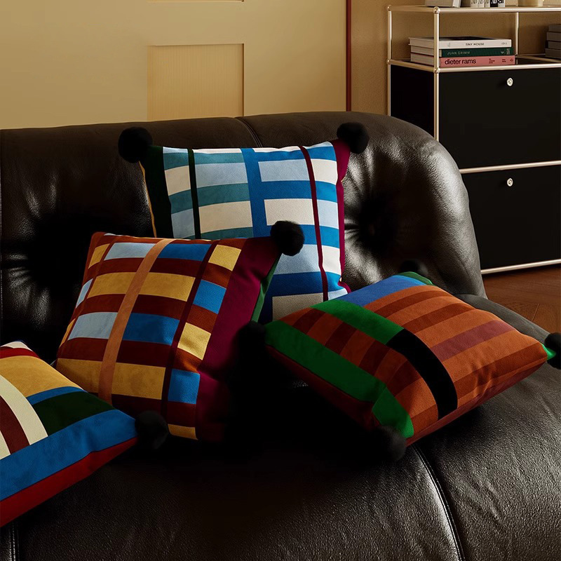 复古美式高级家用卧室床头靠枕靠枕芯抱枕卡通客厅沙发靠背枕套