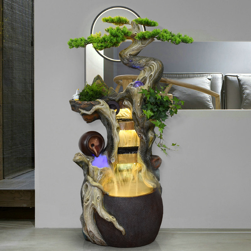 大型假山风水轮景观禅意高山流水喷泉客厅装饰开业礼品招财摆件|ruв категории Домашний быт, украшения - от Buy2taobao.com для оказания профессиональной услуги покупки агента Taobao