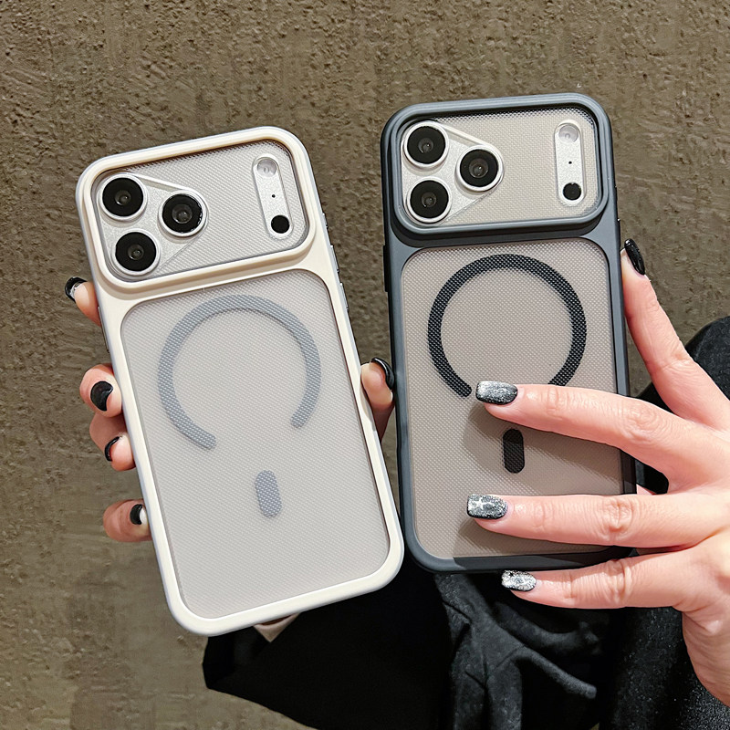 魅影三代防滑纹适用苹果iPhone17promax磁吸手机壳透明磨砂抗指纹保护套16/15/14/13/12保护壳男女高档防摔