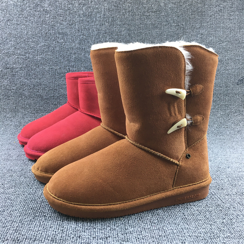 冬季皮毛一体保暖棉鞋女士雪地靴