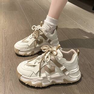 美加蜜官方旗舰店女兆奥伦女鞋2025新款秋季厚底运动老爹鞋子单鞋