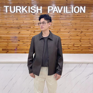 男士 97008 佰力郎 荔枝纹商政风皮衣外套 BARONY