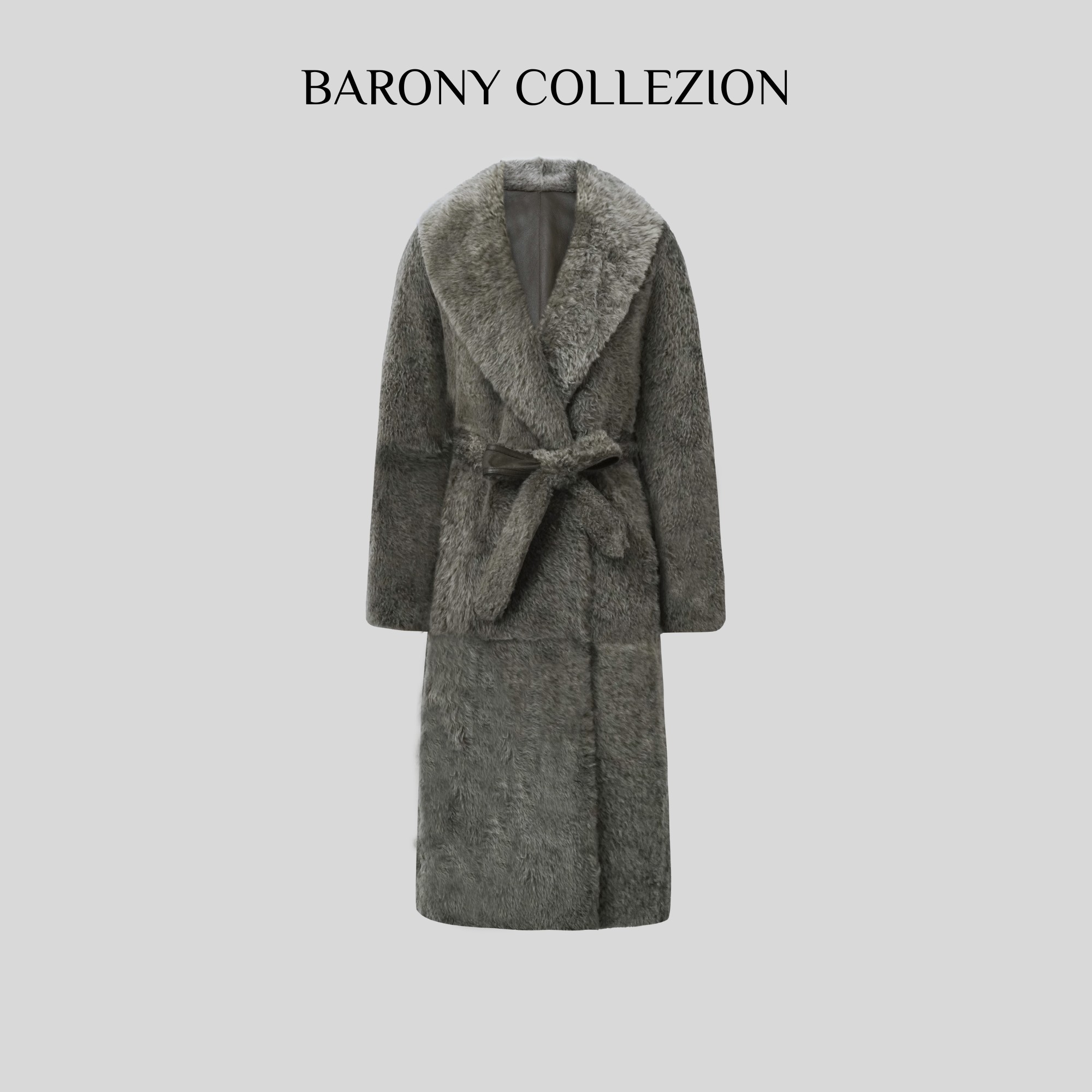 BAROY/82735T拉贡LACON优雅贵气一毛双色进口皮草外套真皮毛一体