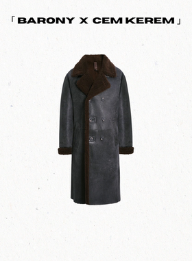 BARONY【21828】男女同款酷飒西服领皮草外套成衣进口皮毛一体