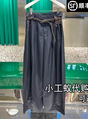 REVANYAYA芮范雅2026夏季新款编织腰带高腰褶皱阔腿裤RK31301148