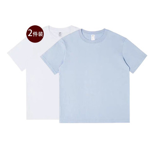 男士 白色打底衫 新款 日本优衣230重磅纯棉T恤男圆领宽松2024夏季