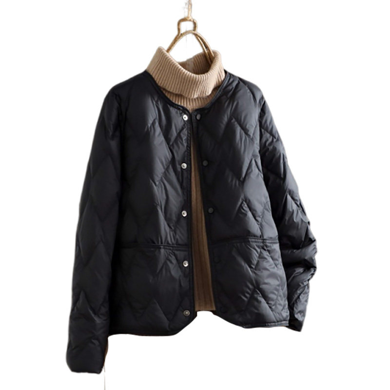 女士轻薄圆领保暖羽绒服