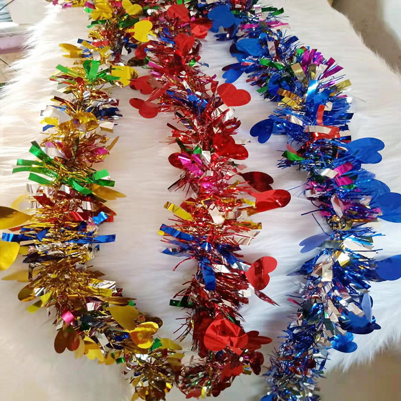 春节氛围布置彩条毛条节庆吊顶装饰彩带幼儿园庆典晚会布置拉花