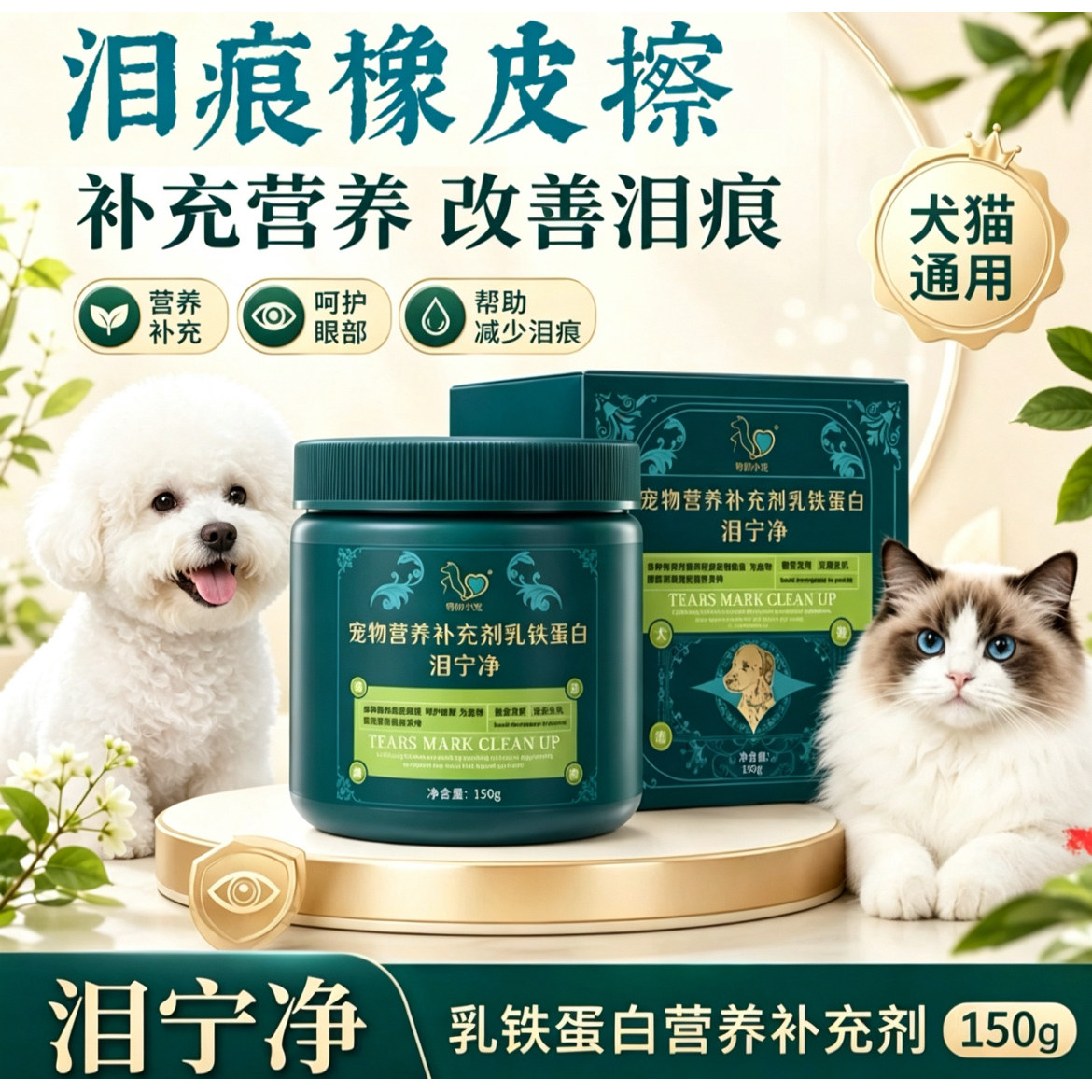 宠物去泪痕粉比熊泰迪狗狗眼部清洁粉幼犬祛泪痕神器家用