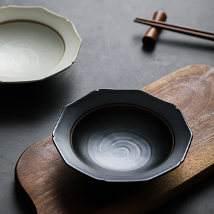 池上之家 葵口草帽碗碟日本复古陶瓷餐具日式家用手工釉下彩碟子