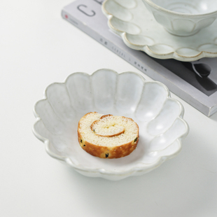 池上之家 陶瓷餐具套装碗盘碟家用网红粗陶手捏梨花日式深盘套装