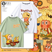 123星星人系列卡通周边T恤2026新款 男女儿童休闲宽松上衣服短袖