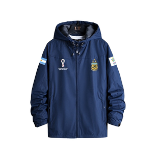 世界杯阿根廷队梅西新款冲锋衣外套男足球纪念三星夹克球衣训练服