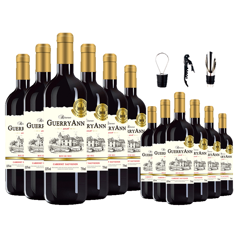 金章古堡6支礼盒整箱半甜红酒