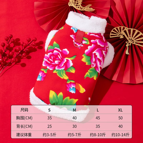 Dog Clothes—Autumn and Winter Festive Dragon Costume with Leash for Teddy, Bichon, Pomeranian, Small Dogs, and Puppies—Warm Cotton Coat for Winter